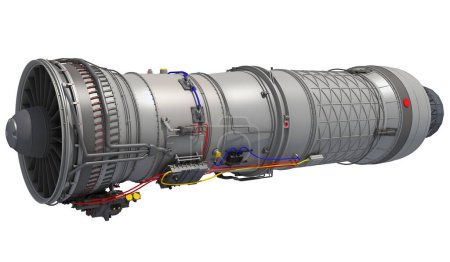 Foto de Supersonic Afterburning Turbofan Engine Modelo de renderizado 3D - Imagen libre de derechos
