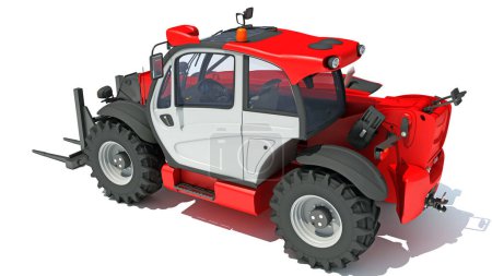 Photo for Telescopic Wheel Loader 3D rendering model on white background - Royalty Free Image