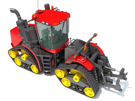 Téléchargez les photos : Modèle de rendu 3D Farm Tractor sur fond blanc - en image libre de droit
