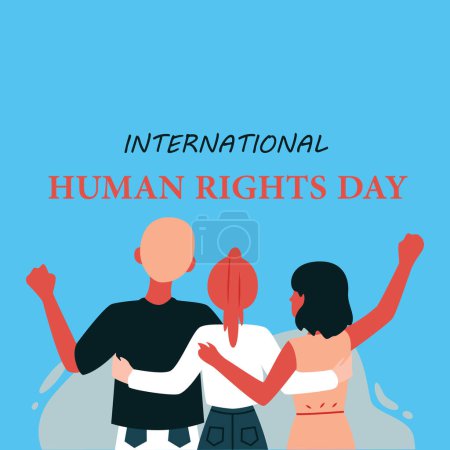 Ilustración de Diseño de ilustración del Día Internacional de los Derechos Humanos dibujado a mano - Imagen libre de derechos