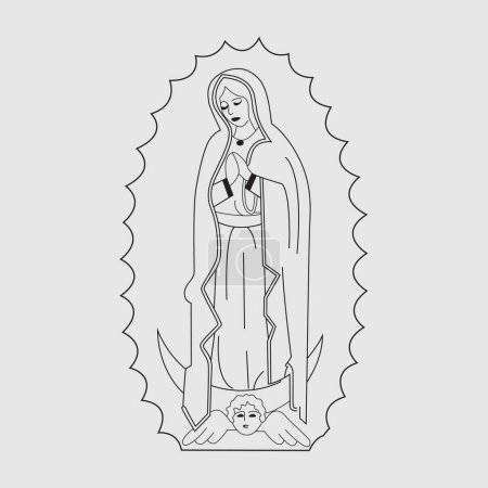 Illustration for Simple illustration theme to commemorate virgen de guadalupe design - Royalty Free Image