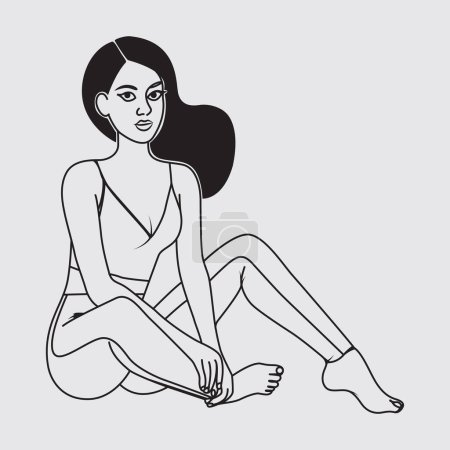 Foto de Vector chica abstracta moderna. cuerpo femenino. minimalismo concepto ilustración diseño - Imagen libre de derechos