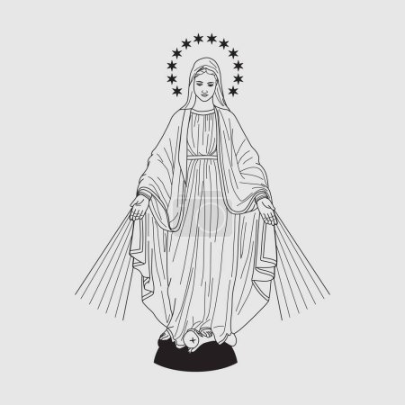 Illustration for Free Vector Simple illustration theme design to commemorate virgen de guadalupe - Royalty Free Image