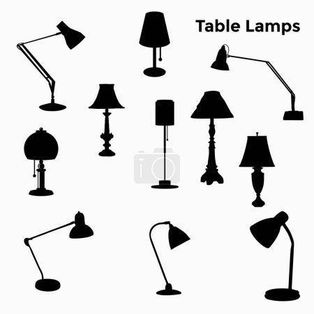 Téléchargez les illustrations : Illustration de lampes de table vectorielles gratuites - en licence libre de droit