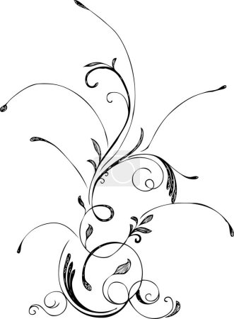 Ilustración de Ilustración floral dibujada a mano vector libre - Imagen libre de derechos
