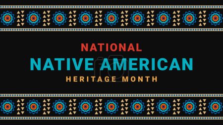 Illustration for Native American Heritage Month. Background design with abstract ornaments celebrating Native Indians in America. - Royalty Free Image