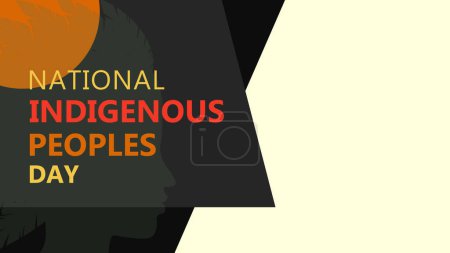 Indigenous Peoples Day. Template illustration design for background, banner, card, holiday celebration concept with text.