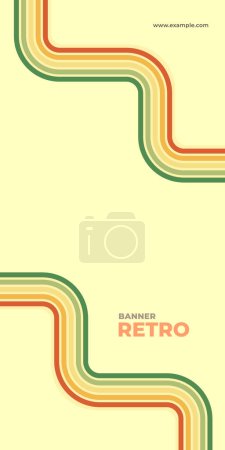 Illustration for 1970s retro wavy line art. Groovy colorful abstract design for background, poster, banner - Royalty Free Image