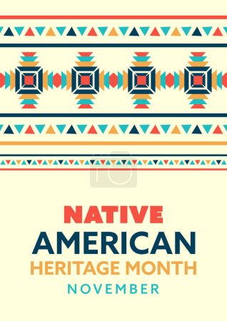 Ilustración de Native American Heritage Month (en inglés). diseño de patrones para saludos, fondos, pancartas, carteles. - Imagen libre de derechos