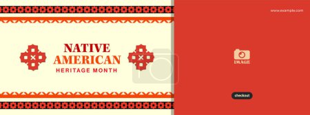 Illustration for Native American Heritage Month. Background design with abstract ornaments celebrating Native Indians in America. - Royalty Free Image