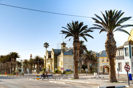 Téléchargez les photos : Swakopmund, Namibie - Février, 2023 : Centre-ville historique en hiver, HDR Image - en image libre de droit