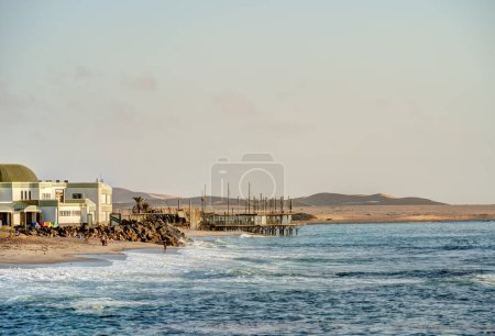 Photo for Swakopmund, Namibia - February, 2023: Historical city center in wintertime, HDR Image - Royalty Free Image