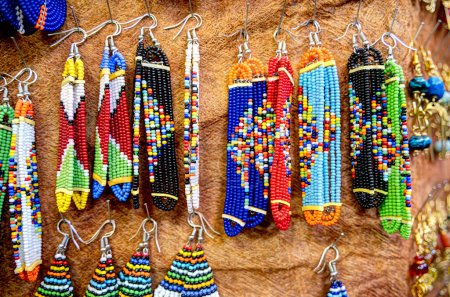 Photo for Nairobi, Kenya - January 2022 : African Crafts on display, HDR Image - Royalty Free Image