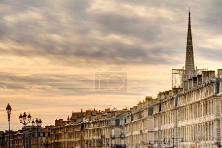 Photo for Bordeaux, France - December 2022 : Historical city center in wintertime, HDR Image - Royalty Free Image