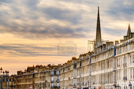 Photo for Bordeaux, France - December 2022 : Historical city center in wintertime, HDR Image - Royalty Free Image