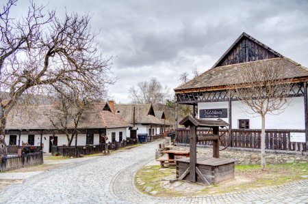 Photo for Holloko, Hungary - March 2023 : Picturesque village in cloudy weather, HDR Image - Royalty Free Image