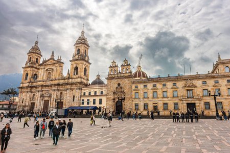 Photo for Bogota, Colombia - June 1, 2019: Historical city center in cloudy weather - Royalty Free Image