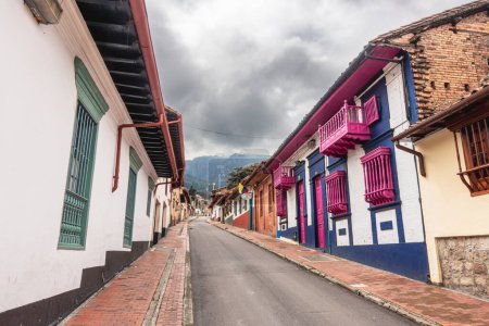 Photo for Bogota, Colombia - June 1, 2019: Historical city center in cloudy weather - Royalty Free Image