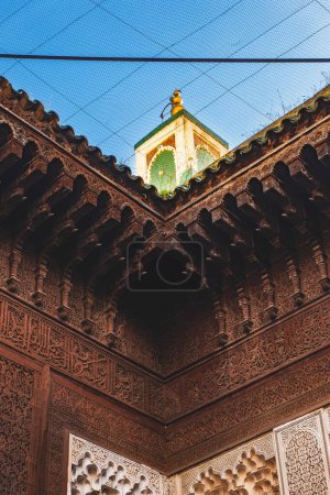 Téléchargez les photos : Meknès, Maroc - Janvier 2020 : Madrasa Bou Inania ou école islamique, HDR Image - en image libre de droit