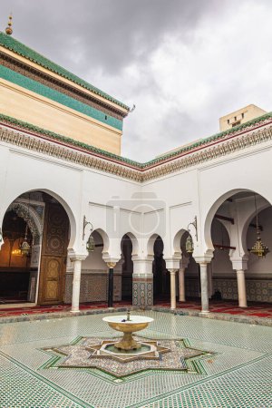 Photo for Fez, Morocco - January 22, 2020: Old mosque build of islamic architecture in Morocco - Royalty Free Image
