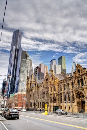 Photo for Melbourne, Australia - 1 August, 2023: Historical city center in cloudy weather, HDR image - Royalty Free Image