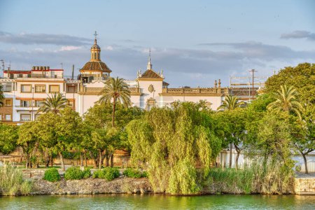 Photo for Seville, Spain - June 1, 2023: beautiful view of historical city center at summertime, HDR Image - Royalty Free Image
