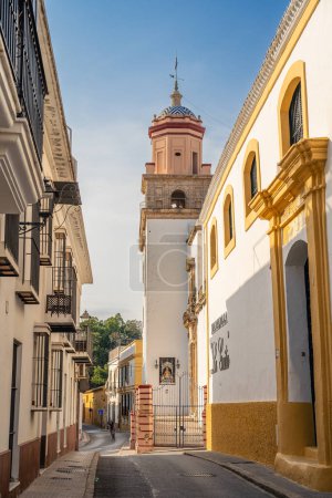 Photo for Sanlucar de Barrameda, Spain - 1 June 2023 : Historical city center in sunny weather, HDR Image - Royalty Free Image