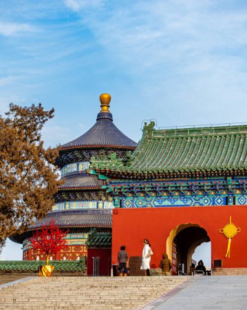 Photo for Beijing, China - February 1, 2019: Beautiful view of Temple of heaven in sunny weather, HDR Image - Royalty Free Image