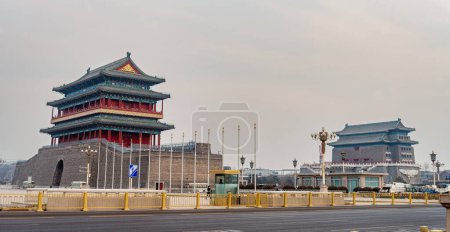 Photo for Beijing, China - January 1 2019: View on Tiananmen Square at China in wintertime, HDR Image - Royalty Free Image