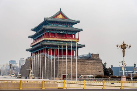 Photo for Beijing, China - January 1 2019: View on Tiananmen Square at China in wintertime, HDR Image - Royalty Free Image