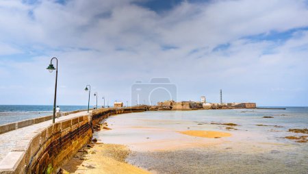 Photo for Cadiz, Spain - June 1 2023 : Historical city center in sunny weather, HDR Image - Royalty Free Image