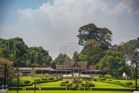 Photo for Beautiful view Bogor Gardens with tropical plants and trees in Indonesia - Royalty Free Image