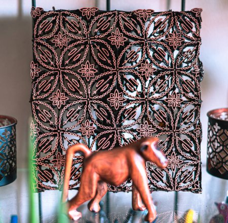 Photo for Surakarta, Indonesia - July 1 2023 : Batik stamps in a shop, HDR Image - Royalty Free Image