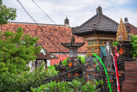 Photo for Ubud, Indonesia - July 1, 2023: Historical Balinese Village in Cloudy Weather, HDR Image - Royalty Free Image