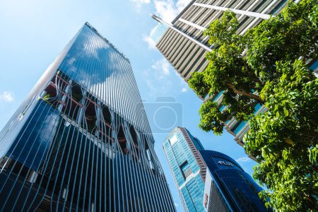Photo for Singapore - July 1, 2023: Singapore City Center in sunny weather, HDR Image - Royalty Free Image