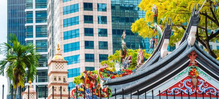 Téléchargez les photos : Singapour - 1 juillet 2023 : Quartier Chinatown par beau temps, HDR Image - en image libre de droit
