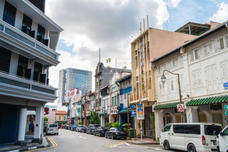 Foto de Singapur - 1 de julio de 2023: Chinatown District in Sunny Weather, HDR Image - Imagen libre de derechos