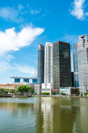 Photo for Singapore - July 1 2023 : Landmarks around the Singapore River and Harbor, HDR Image - Royalty Free Image