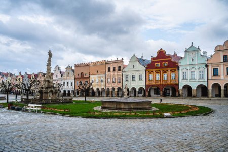 Photo for Telc, Czech Republic - March 1 2023: Historical city center in cloudy weather, HDR Image - Royalty Free Image