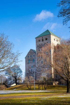 Photo for Turku, Finland - March 1 2023: Historical city landmarks in wintertime, HDR Image - Royalty Free Image