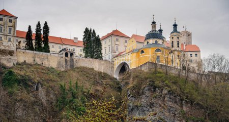 Photo for Vranov, Czech Republic - March 1 2023 : Historical castle in cloudy weather, HDR Image - Royalty Free Image