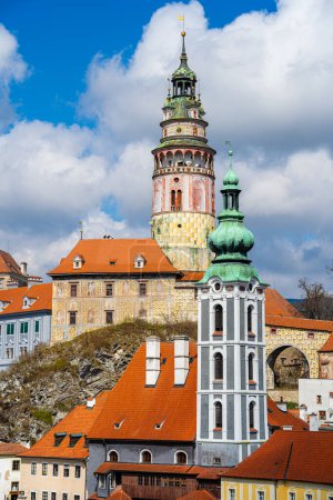 Photo for Cesky Krumlov, Czech Republic - March 1 2023 : Historical city center in sunny weather, HDR Image - Royalty Free Image