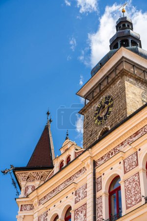 Photo for Ceske Budejovice, Czech Republic - March 1 2023 : Historical city center in sunny weather, HDR Image - Royalty Free Image