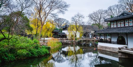 Photo for Suzhou, China - December 1 2023 : Humble Administrator's Garden in cloudy weather, HDR Image - Royalty Free Image