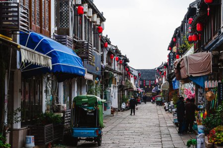 Photo for Tongli, China - December 1 2023: Historical city center in cloudy weather, HDR Image - Royalty Free Image