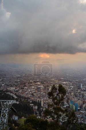 Photo for View on Bogota from Monserrate at dusk, Colombia - Royalty Free Image