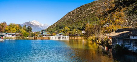 Photo for Lijiang, China - December 3 2023 : Historical city landmarks in sunny weather - Royalty Free Image