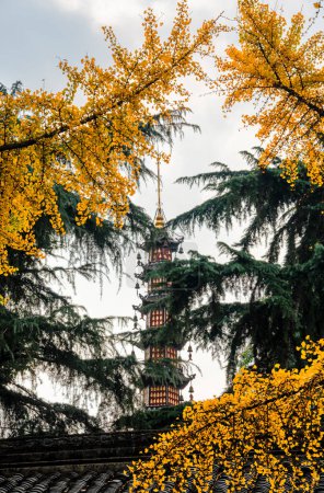 Foto de Chengdu, China - 5 de diciembre de 2023: Templo de Wenshu con clima soleado, HDR Image - Imagen libre de derechos