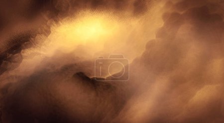 Photo for Fantasy background of sparkling fantasy clouds with golden brown gradient graphics decorated with light. For Banners, Ads, Games, Websites, Artwork, Scenes, Summer, Night, Products - Royalty Free Image