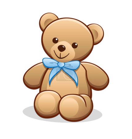 Illustration for Simple classic cute cartoon teddy bear - Royalty Free Image